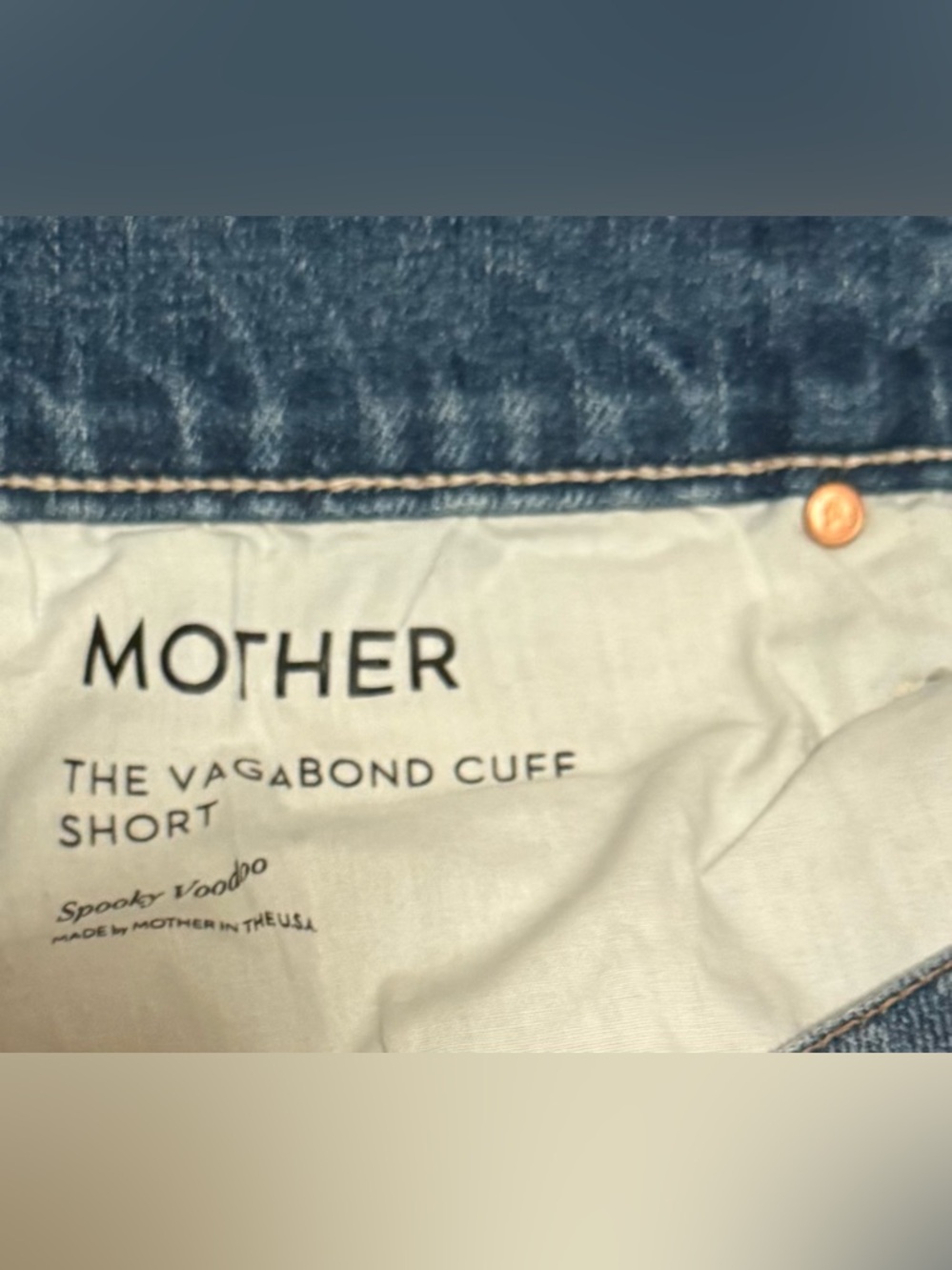 MOTHER The Vagabond Cuffed Fray Hen Roll-Cuff Denim Shorts - Picture 4 of 7